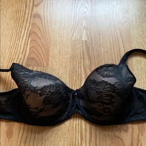 Black lace with beige bra.